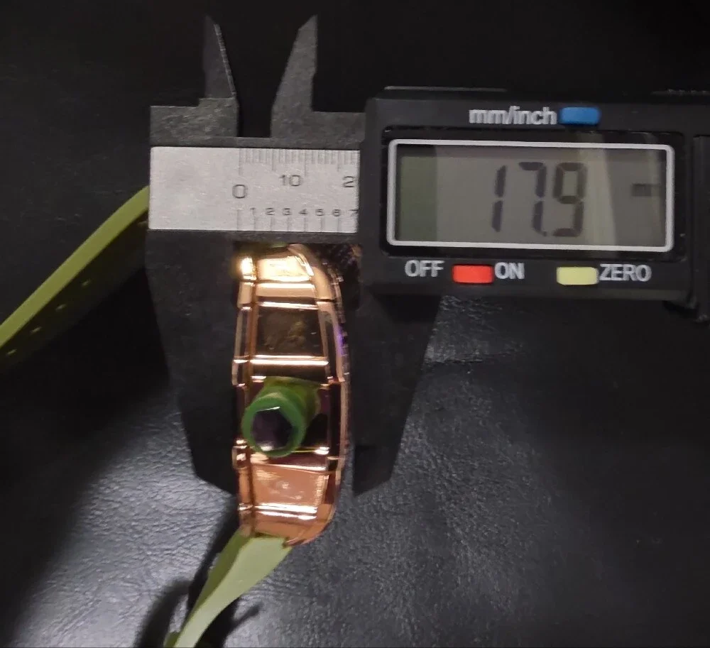 Rose Gold Diamond-Accent Olive Green Strap Mechanical Watch